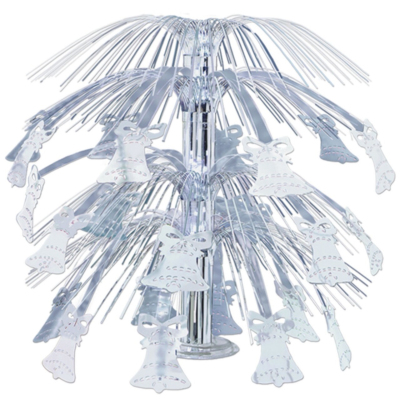 Party Central Pack of 6 Silver Metallic Bell Cascade Centerpiece Wedding Decorations 18''